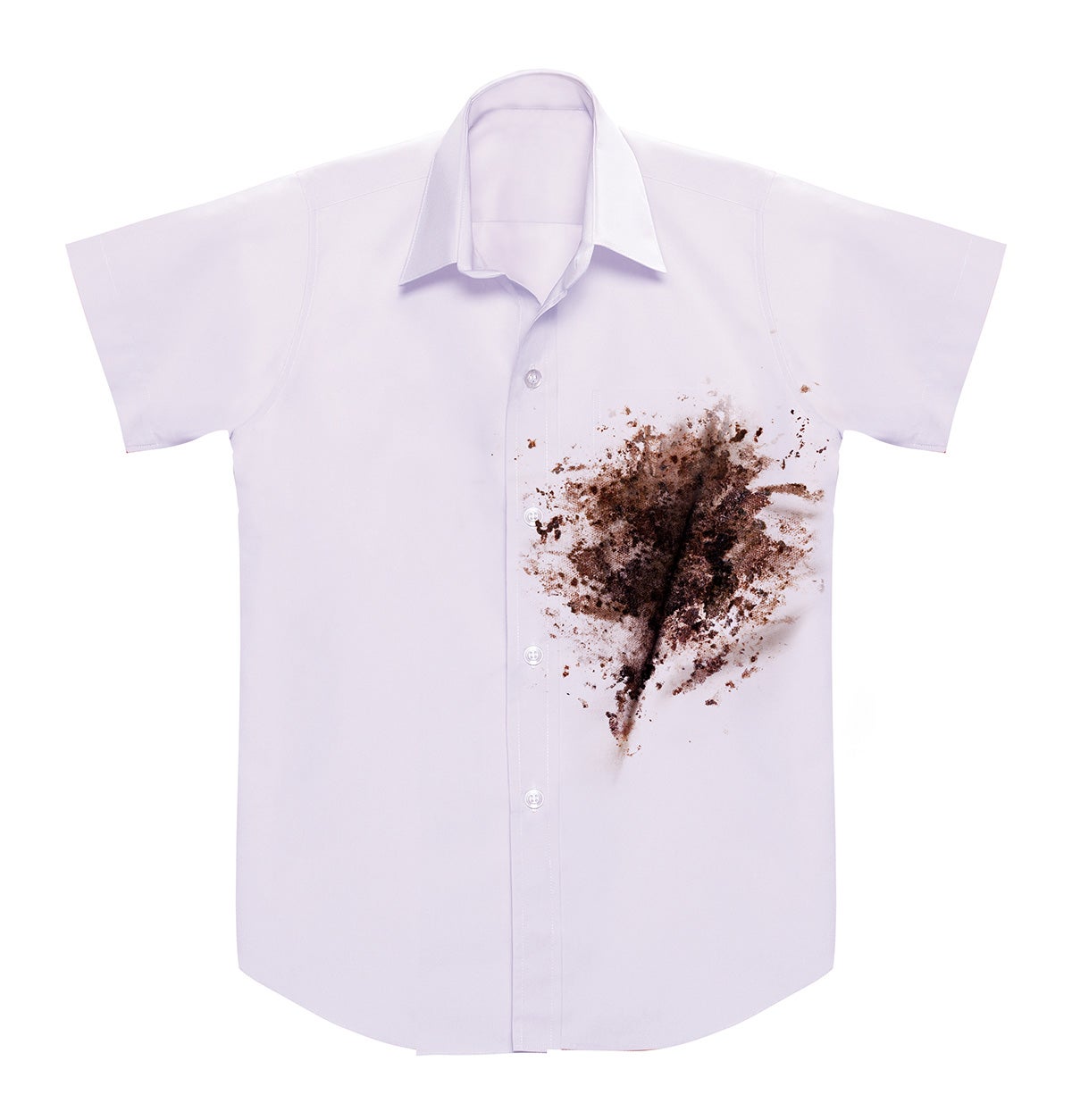 White shirt with a big stain on it